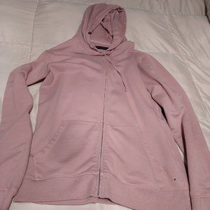 ALL SAINTS Zip Hoodie Mens Size Small (oversized) super soft frayed detailing